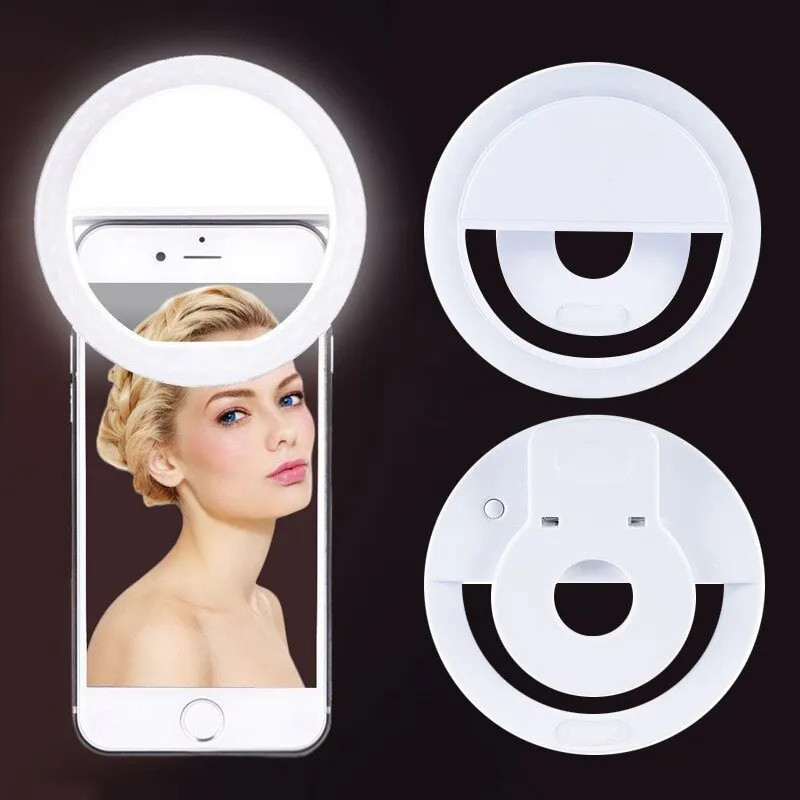 USB 충전식 LED 셀카 링 라이트, 전화 클립 사진 - Photography Lighting Professional 리뷰 및 가격
