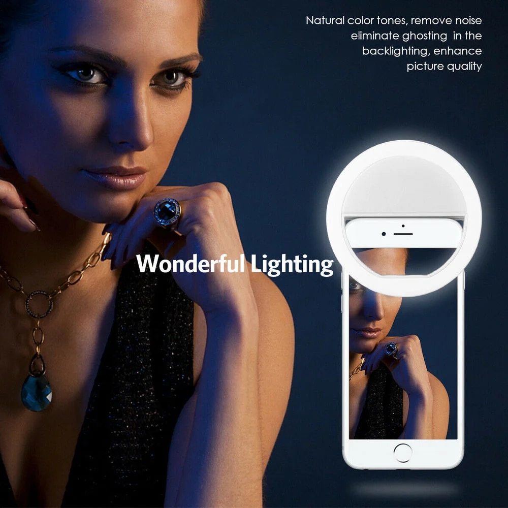 USB 충전식 LED 셀카 링 라이트, 전화 클립 사진 - Photography Lighting Professional 리뷰 및 가격