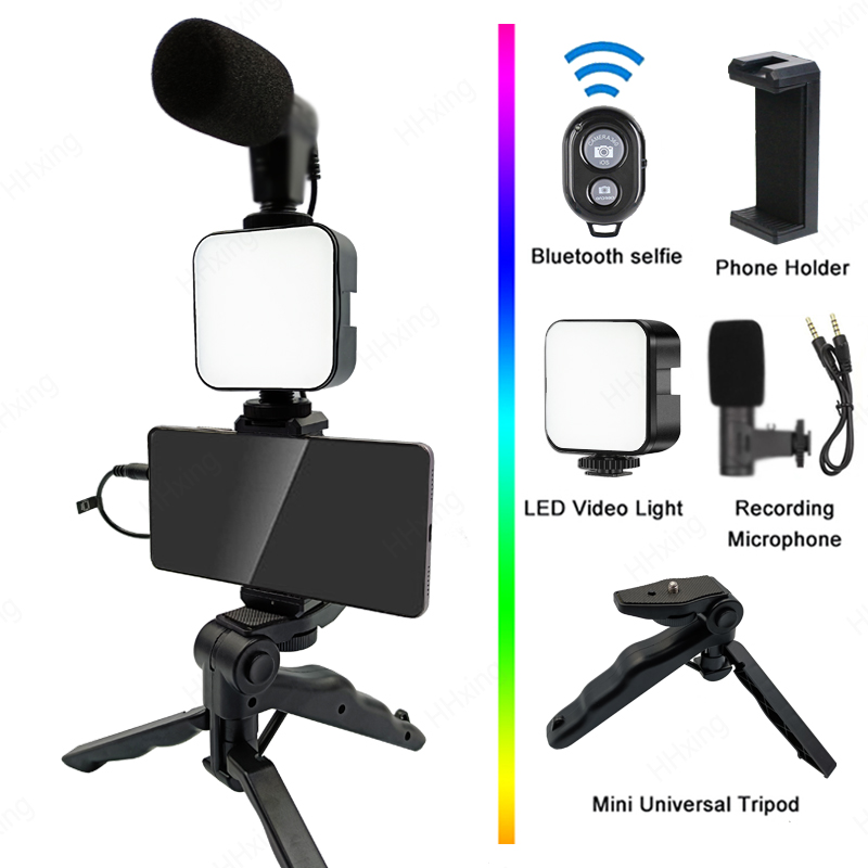 핸드폰 홀더 사진 조명 스마트폰 동영상 키트 마이크 L - Photography Lighting Kit Portable 리뷰 및 가격