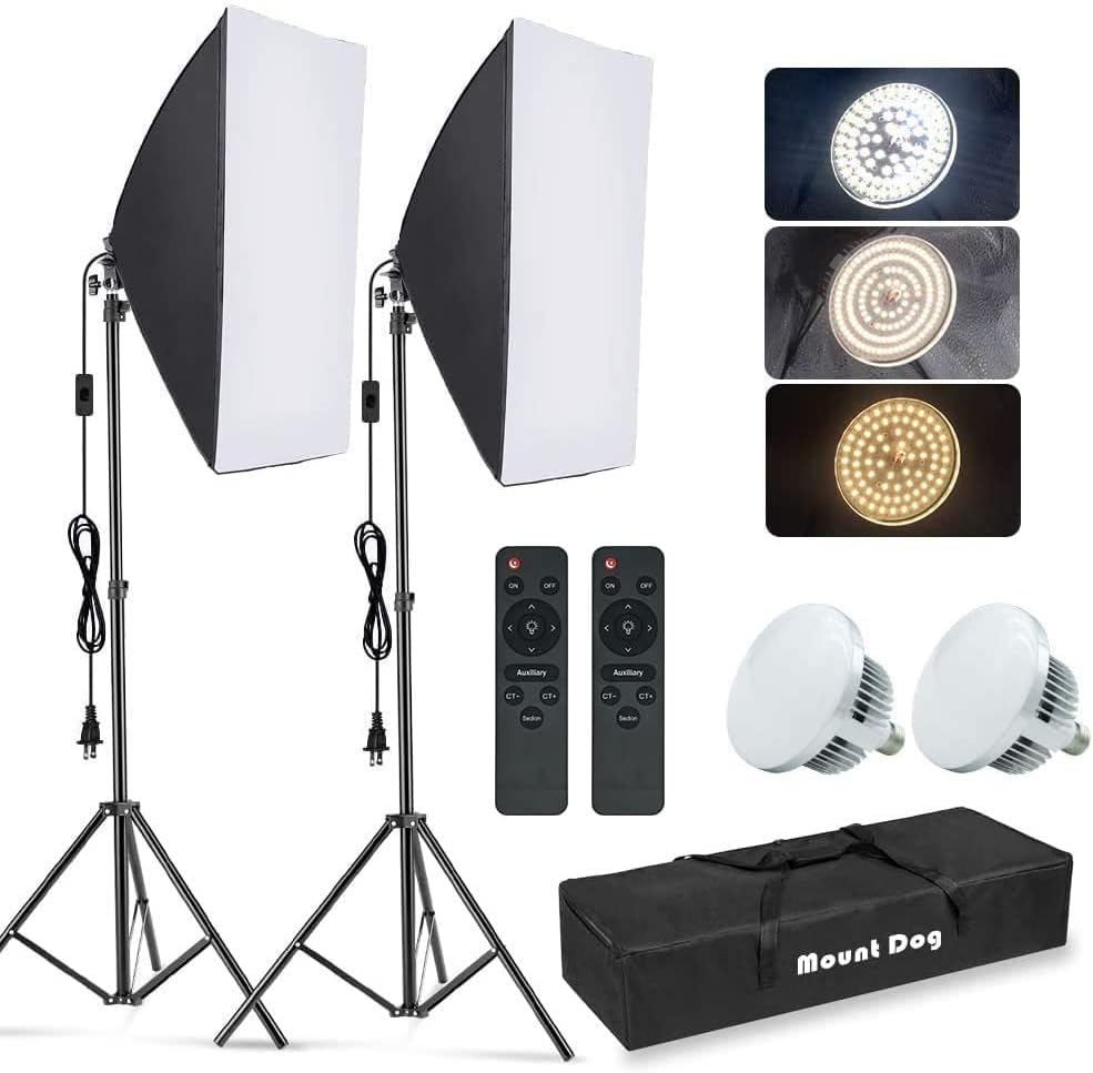 사진 촬영용 소프트박스 조명 키트, 2팩 19.7인치  - Photography Lighting Softbox 리뷰 및 가격