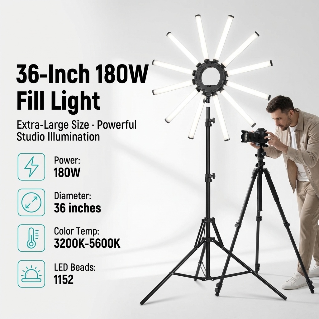 12암 멀티 튜브 사진 조명 키트 180W 대형 LED - Photography Lighting Kit 리뷰 및 가격